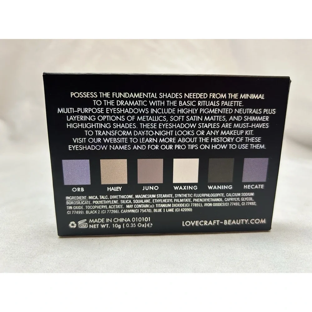 Lovecraft Beauty BASIC RITUALS Pressed Eyeshadow Palette 6 pans 0.35 oz/10g